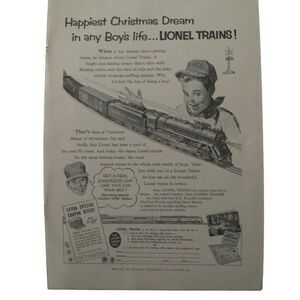 Vintage 1952 Lionel Trains Happiest Christmas Ad Advertisement